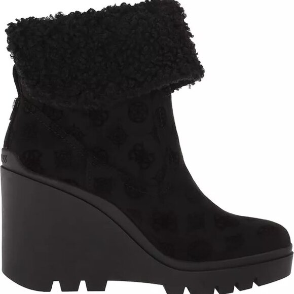 GUESS Women's Tabloid Fashion Boot High Heel Platform Black Size 10 - Picture 1 of 8